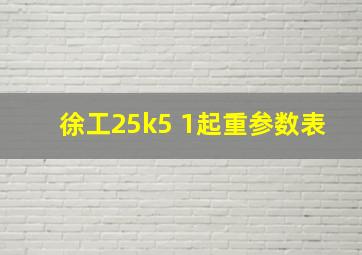 徐工25k5 1起重参数表